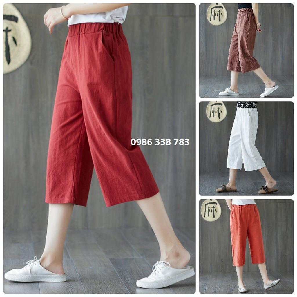 Quần ngố nữ, quần lửng chất đũi dáng suông năng động