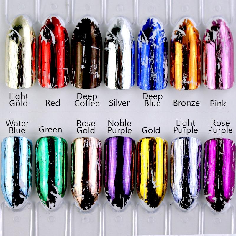 Set 14 tờ giấy lá nhôm ánh kim nhiều màu sắc chuyên dụng để trang trí móng