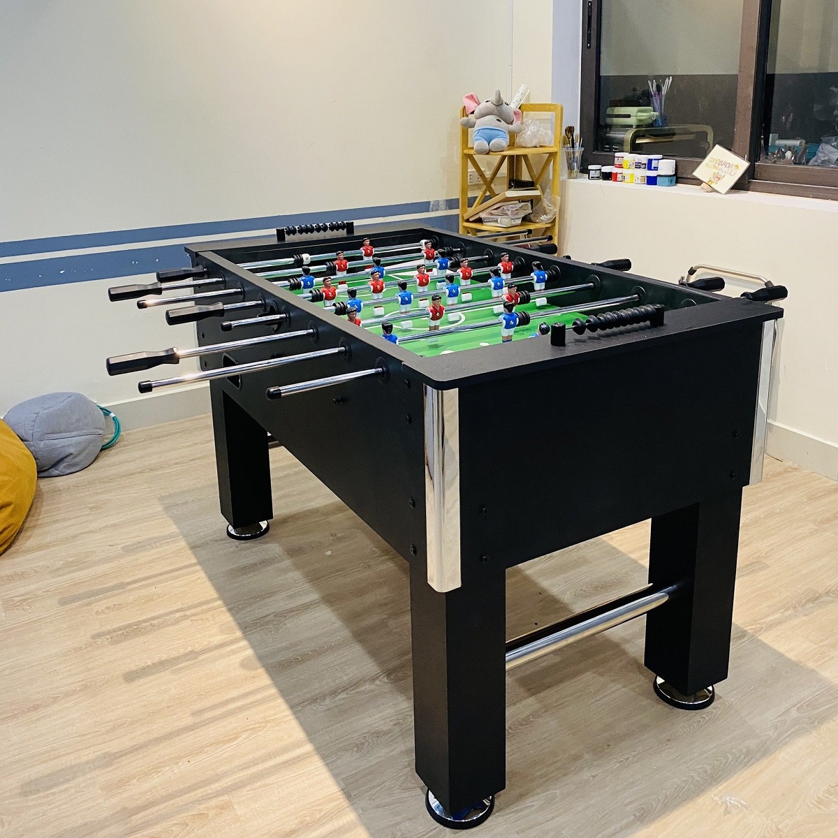 Bàn Bi Lắc Bóng Đá Cỡ Lớn 1,4m Harvard Black JX 101C Chuẩn Thi Đấu, Banh Bàn Foosball 1m4 Gia Đình,Văn Phòng