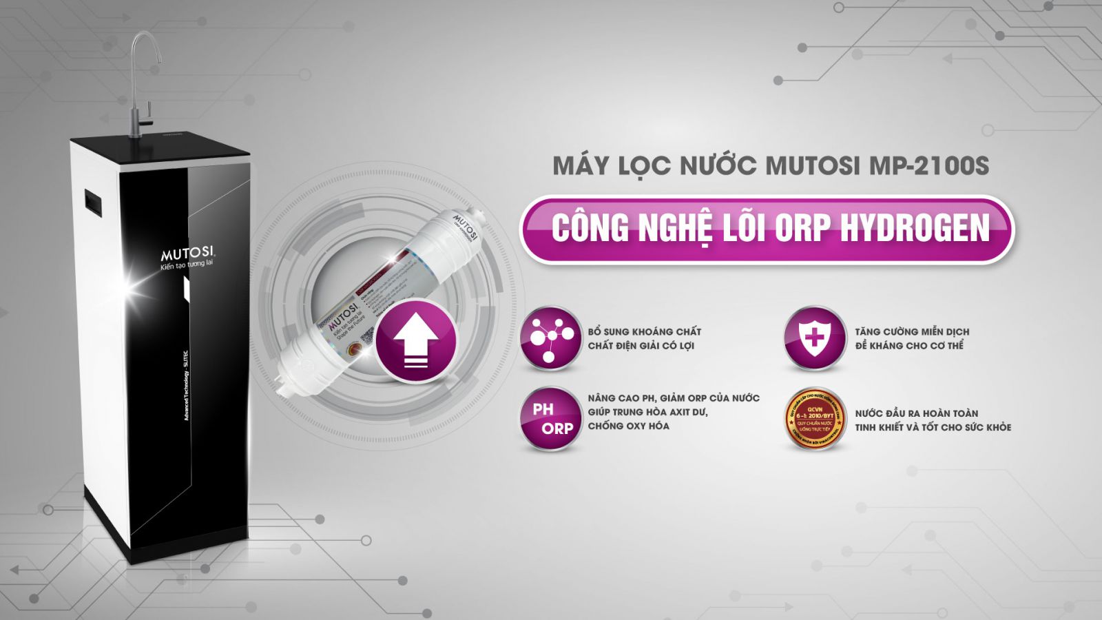 Máy lọc nước Mutosi 10 lõi MP-2100S - Công nghệ nhật bản - Hàng chính hãng