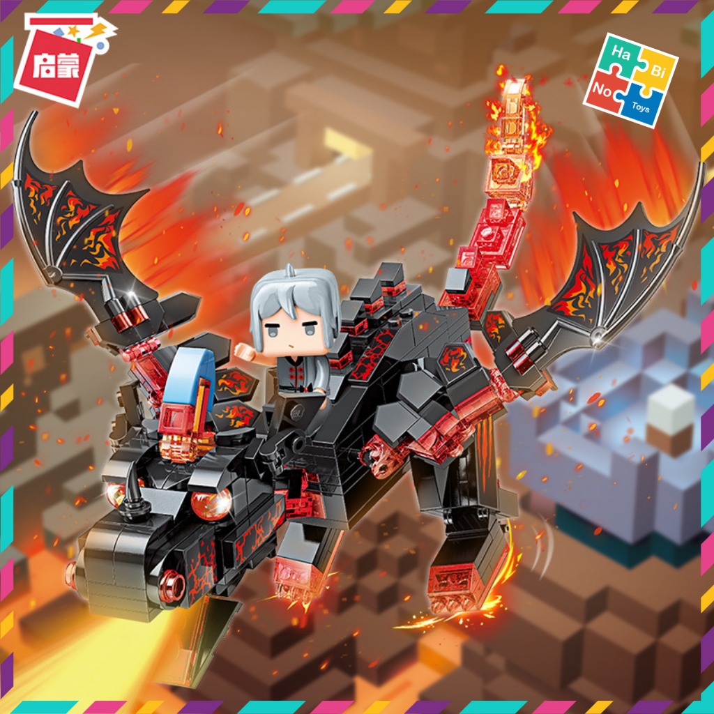 Bộ Đồ Chơi Xếp Hình Thông Minh Qman 72013 Rồng Đen Dung Nham 331 Mảnh Ghép Kèm 1 Minifigures