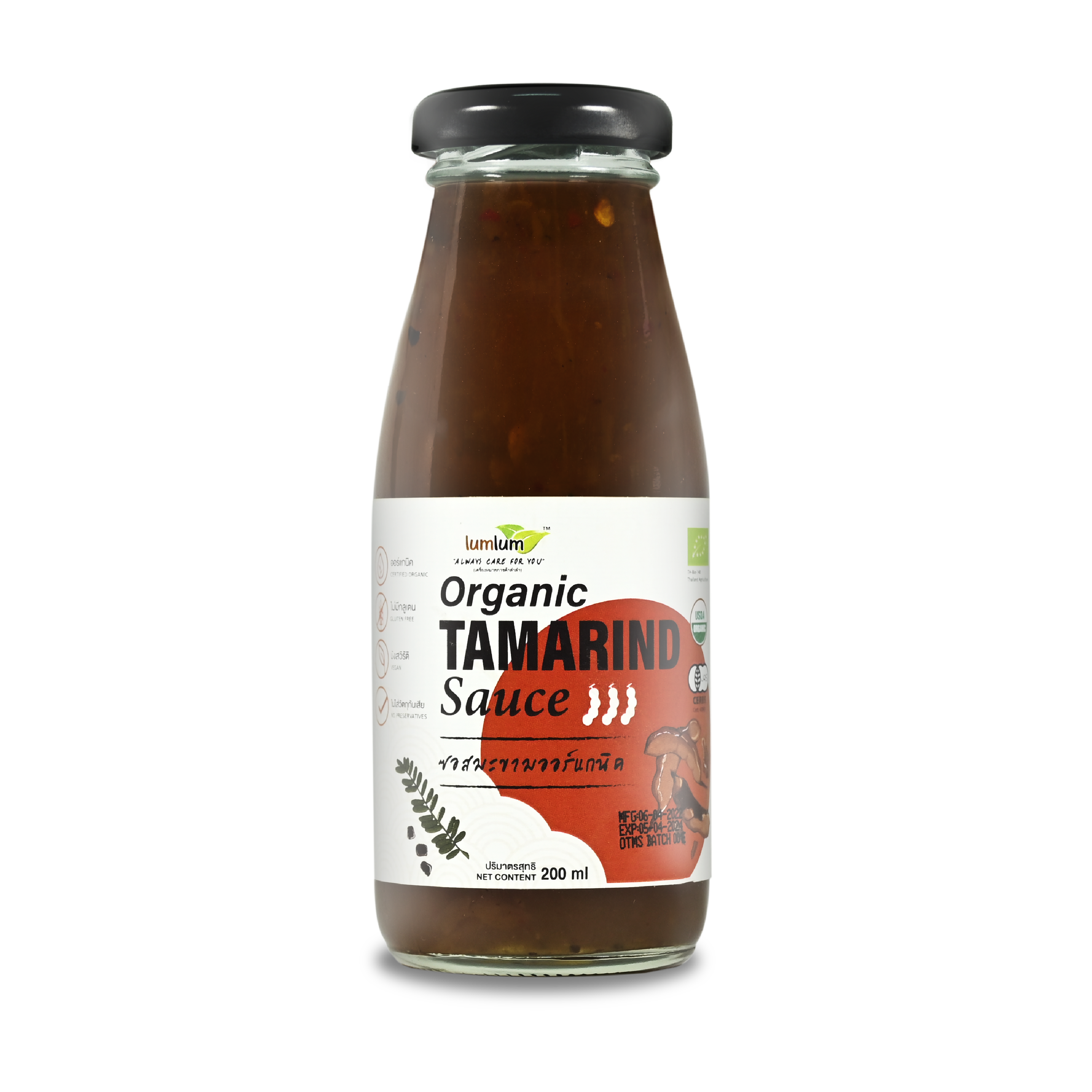 Sốt me Thái hữu cơ Lumlum Organic Tamarind Sauce 200ml