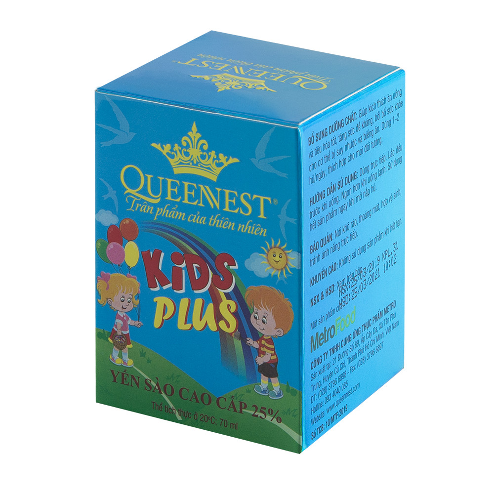 Lốc 6 hũ yến KIDS PLUS 25% (Hũ 70ml) - Yến QUEENNEST