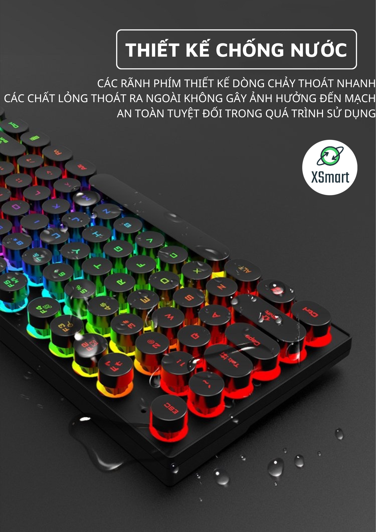 Bàn Phím Giả Cơ Máy Tính Gaming LED 7 Màu K-Snak4 Bàn Phím Fullsize 104 Phím, Có Dây, Có Đèn Led RGB Cực Đẹp, Gõ Êm-Hàng Chính Hãng