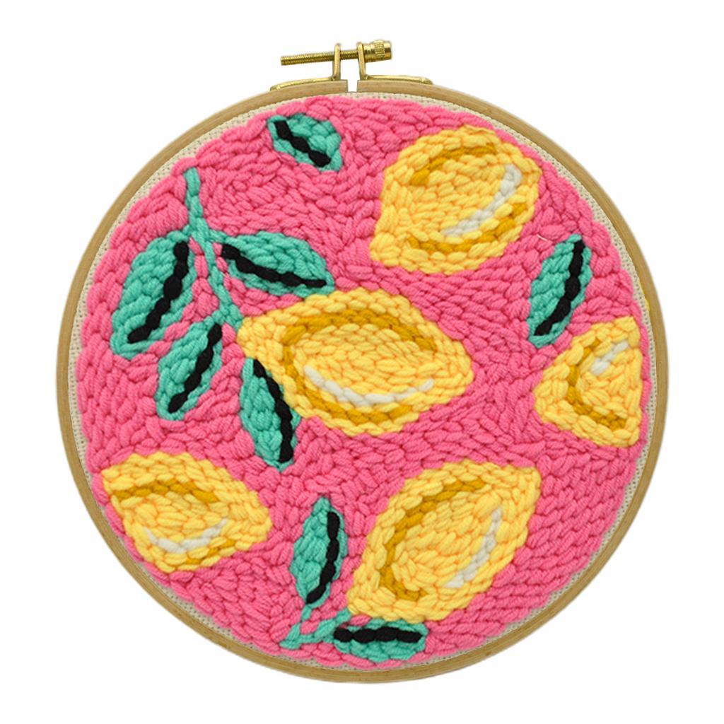 Punch  Kits with Punch Embroidery Wood Hoop DIY Crafts