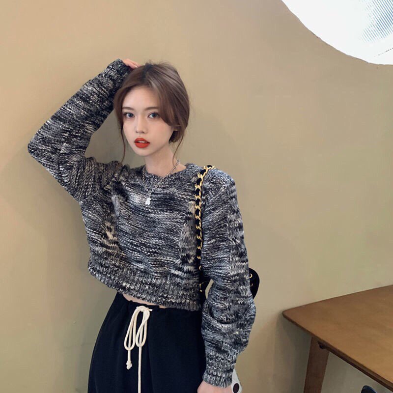 Áo sweater len dáng ngắn thời trang trẻ trung cho Nữ