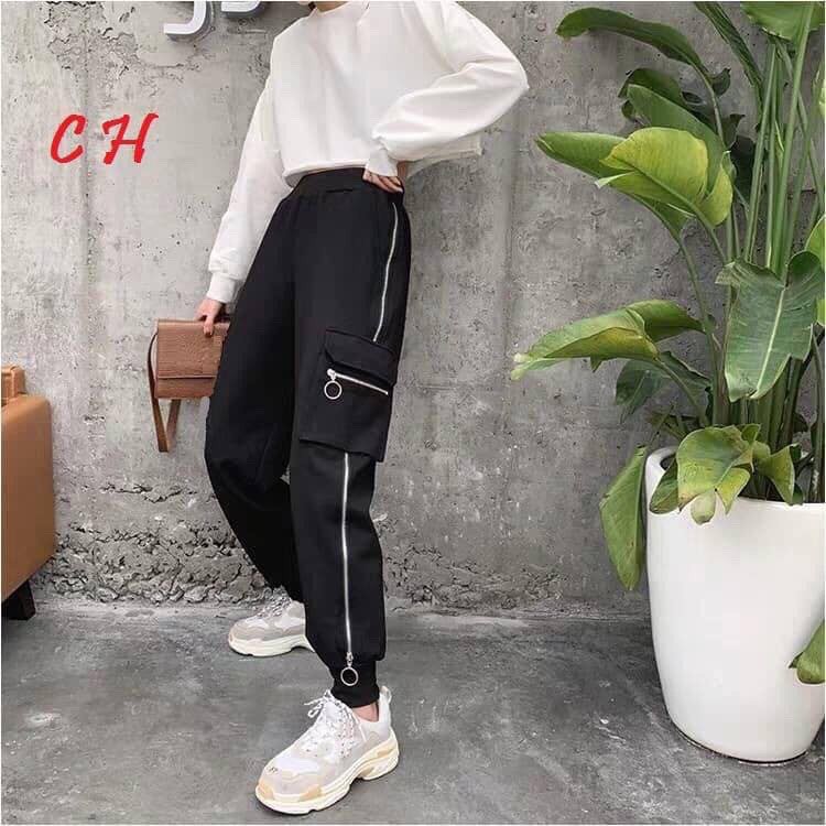 Quần jogger kaki nam nữ túi hộp cực chất