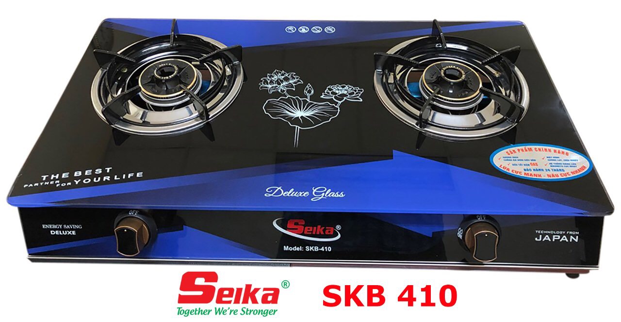 Bếp Gas Đôi Mặt Kính SEIKA (Sen Đồng) SKB410- Hàng Chính Hãng