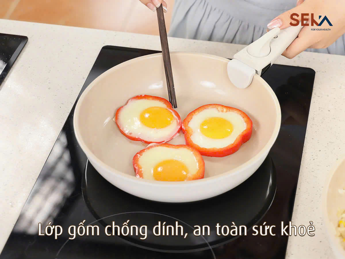 Bộ 3 Nồi Chảo SEKA SKJ6 Nhôm Đúc Nguyên Khối Tay Cầm Tháo Rời Dùng Mọi Loại Bếp - Hàng Chính Hãng Bảo Hành 2 Năm