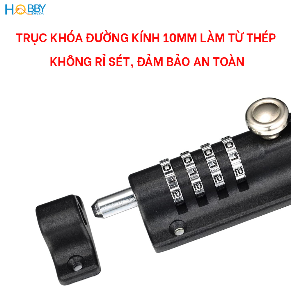 Chốt khóa số cửa ngang có mật khẩu cho chung cư căn hộ Hobby Home Decor LCK - 2 màu tùy chọn