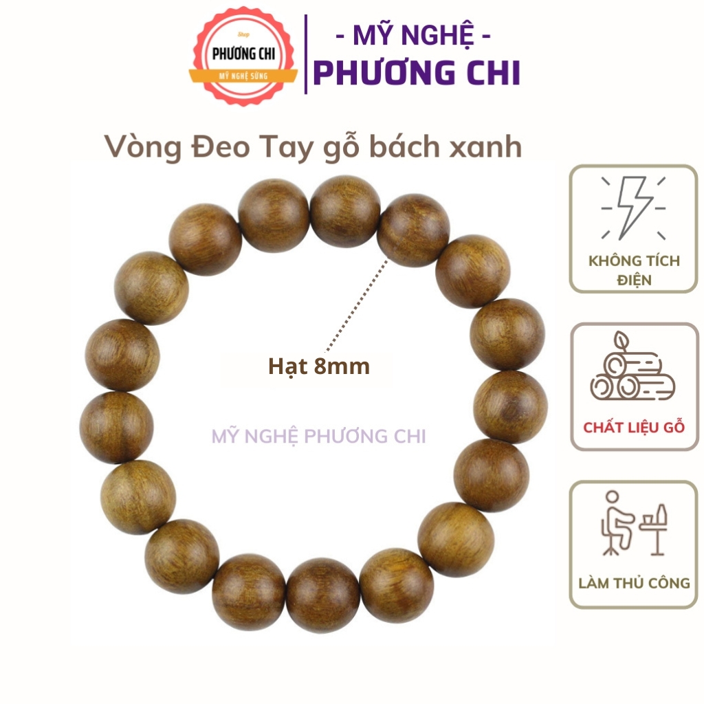 Vòng Đeo Tay Nam Nữ Gỗ Thơm Hạt 8mm, Vòng Tay Phong Thuỷ Vân Đẹp Mùi Hương Tự Nhiên | Mỹ Nghệ Phương Chi