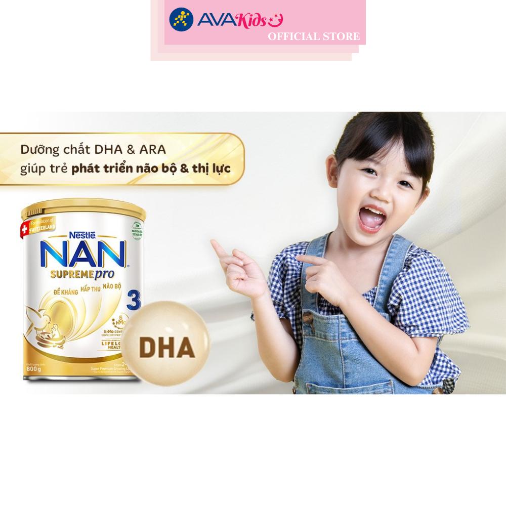 Sữa bột NAN Supremepro số 3 800g (2 - 6 tuổi) dành cho trẻ dị ứng đạm sữa bò