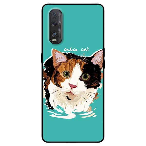 Ốp lưng dành cho Oppo Find X2 mẫu Chú Mèo Ba Màu