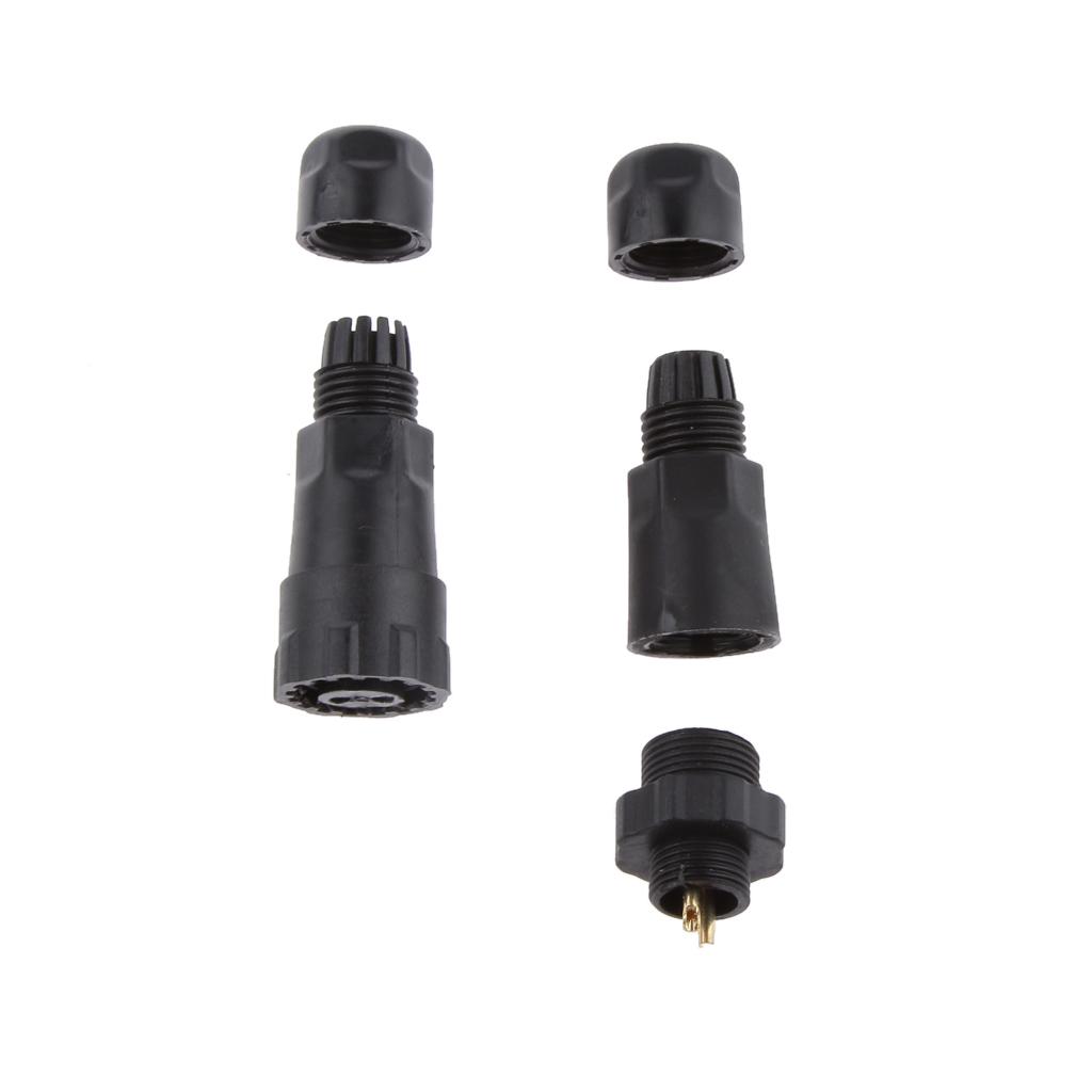 4x15A 7.5mm IP68 2 Pins Assembled Waterproof Electrical Cable Connector Socket