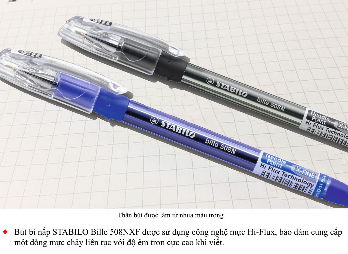 Hộp 10 cây bút bi STABILO bille 508NXF 0.5mm + bút xoá Correction Pen CPS88 (BP508NXF/10+)