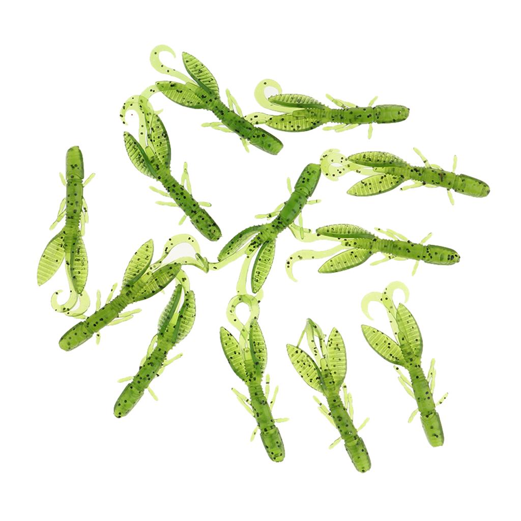 12pcs Soft Worm Lures Shrimp Fishing Bait Crankbait Lobster Bait