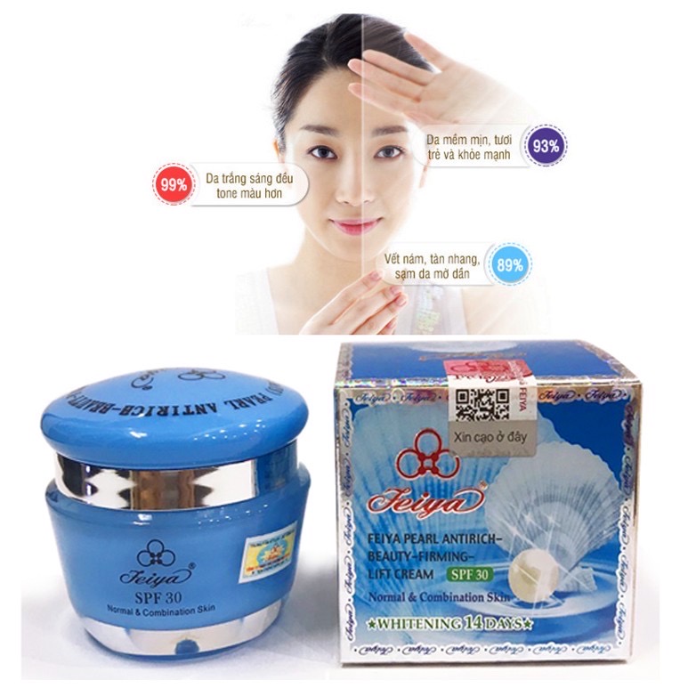 Kem FEIYA Ngọc Trai 50g - Làm Trắng - Giảm Thâm Nám - Cải Thiện Da Tối Màu - Chống Lão Hóa