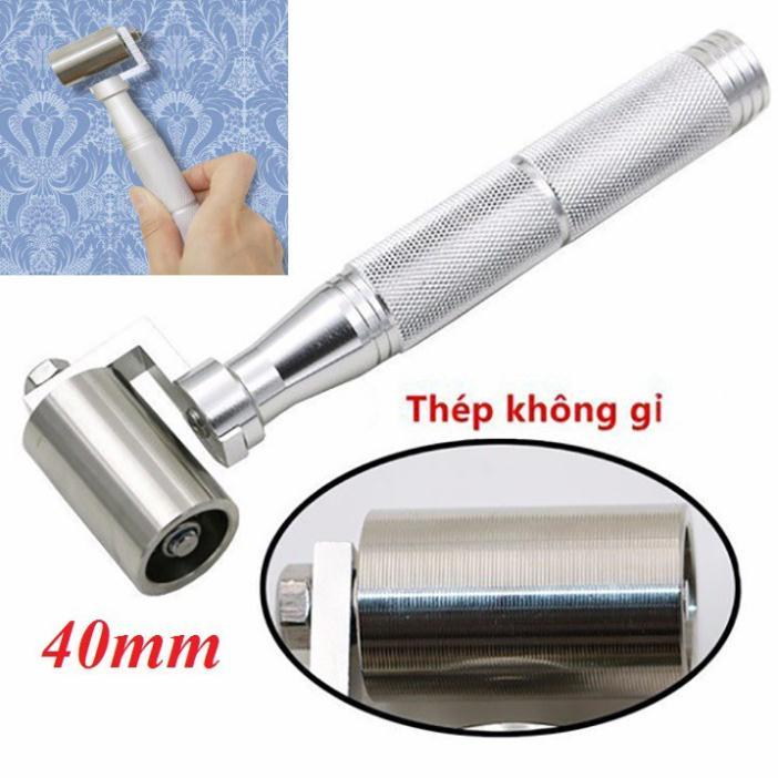 Con lăn giấy dán tường, lăn mí giấy bản rộng 40mm bằng thép không gỉ chống dính