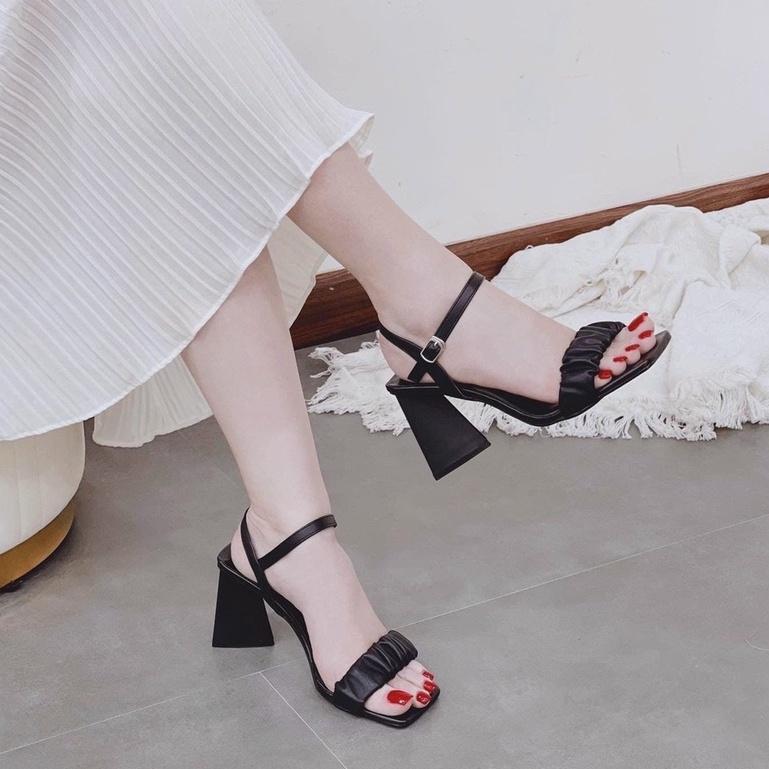 Giày sandal nữ cao gót 5p, 7p quai bèo gót vuông/ gót Tam giác siêu xinh