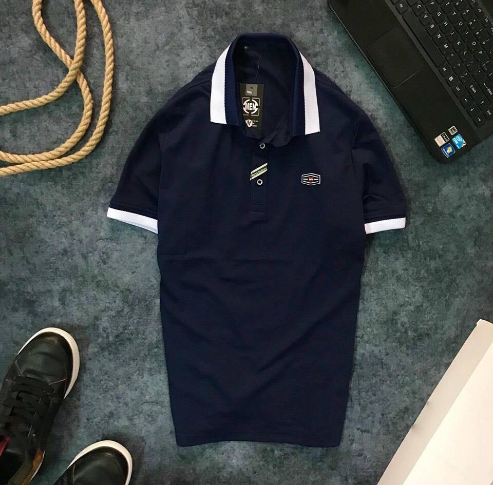 Áo thun nam cổ bẻ trơn lịch lãm form body