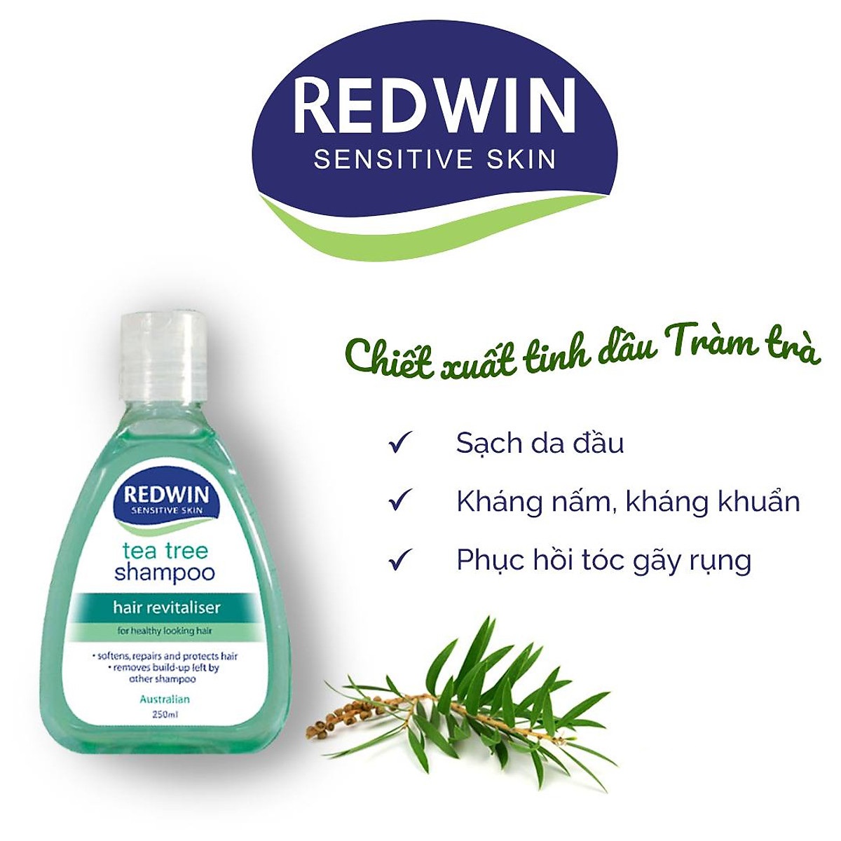 Dầu Gội Redwin Tea Tree Shampoo Trị Gàu Phục Hồi Hư Tổn 250ml