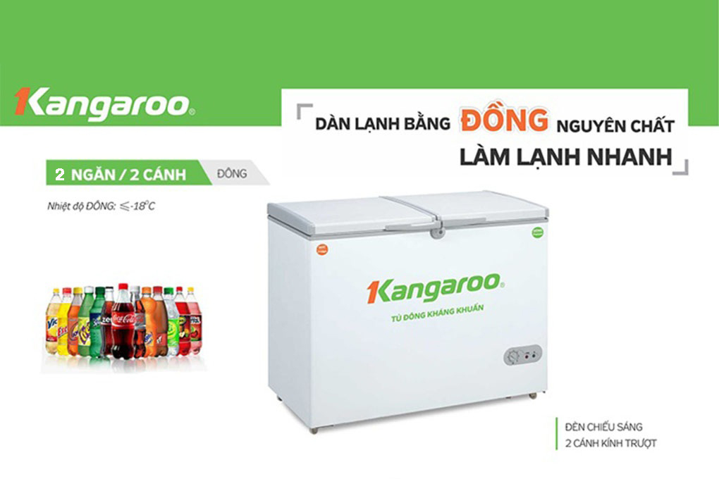 Tủ đông kháng khuẩn Kangaroo KG668C1 - Hàng Chính Hãng (Chỉ giao tại Hà Nội)