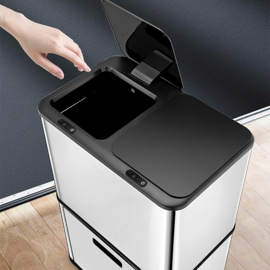 Thùng rác cảm ứng 3 ngăn CCKO CK9922 dung tích 38L cao cấp hàng chính hãng