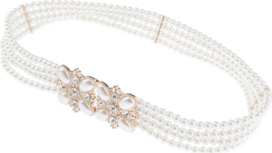 Nữ Co Giãn 4 Hàng Ngọc Trai Skinny Thắt Lưng Ren Eo Dây Chuyền Dây Thắt Lưng