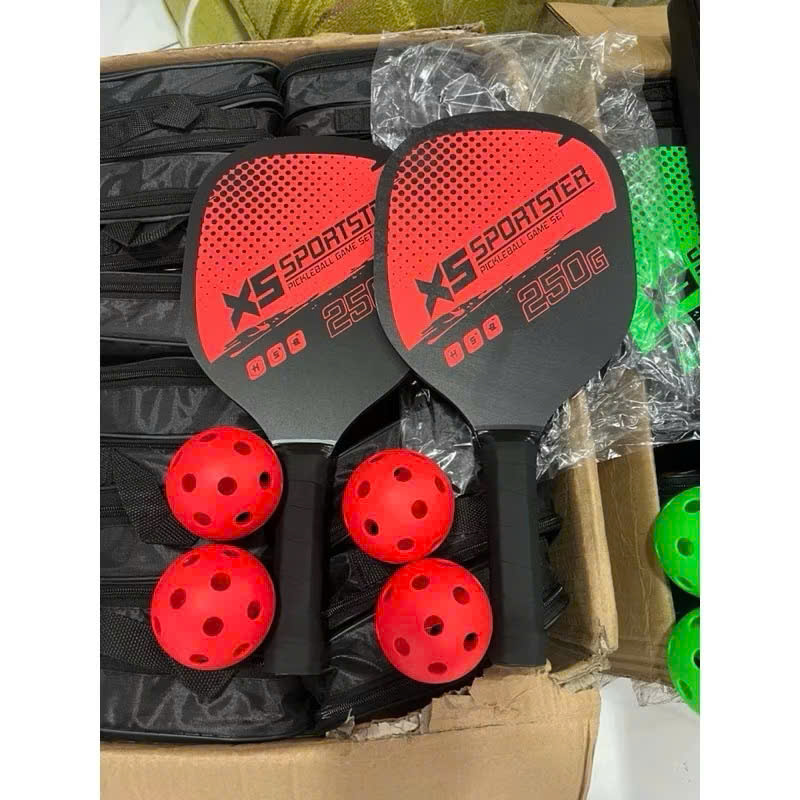 Bộ 2 Vợt Pickleball Siêu Nhẹ, Chuyên Nghiệp, Tặng Kèm Túi Đựng 4 Quả Bóng, Bền Đẹp - HÀNG CHÍNH HÃNG MINIIN