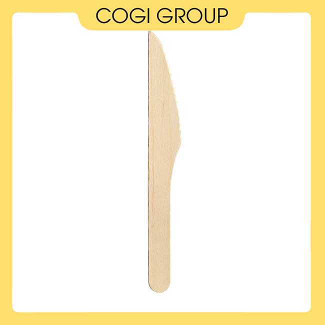 100 cái Dao Gỗ dùng một lần 16cm, dùng cho thức ăn take away