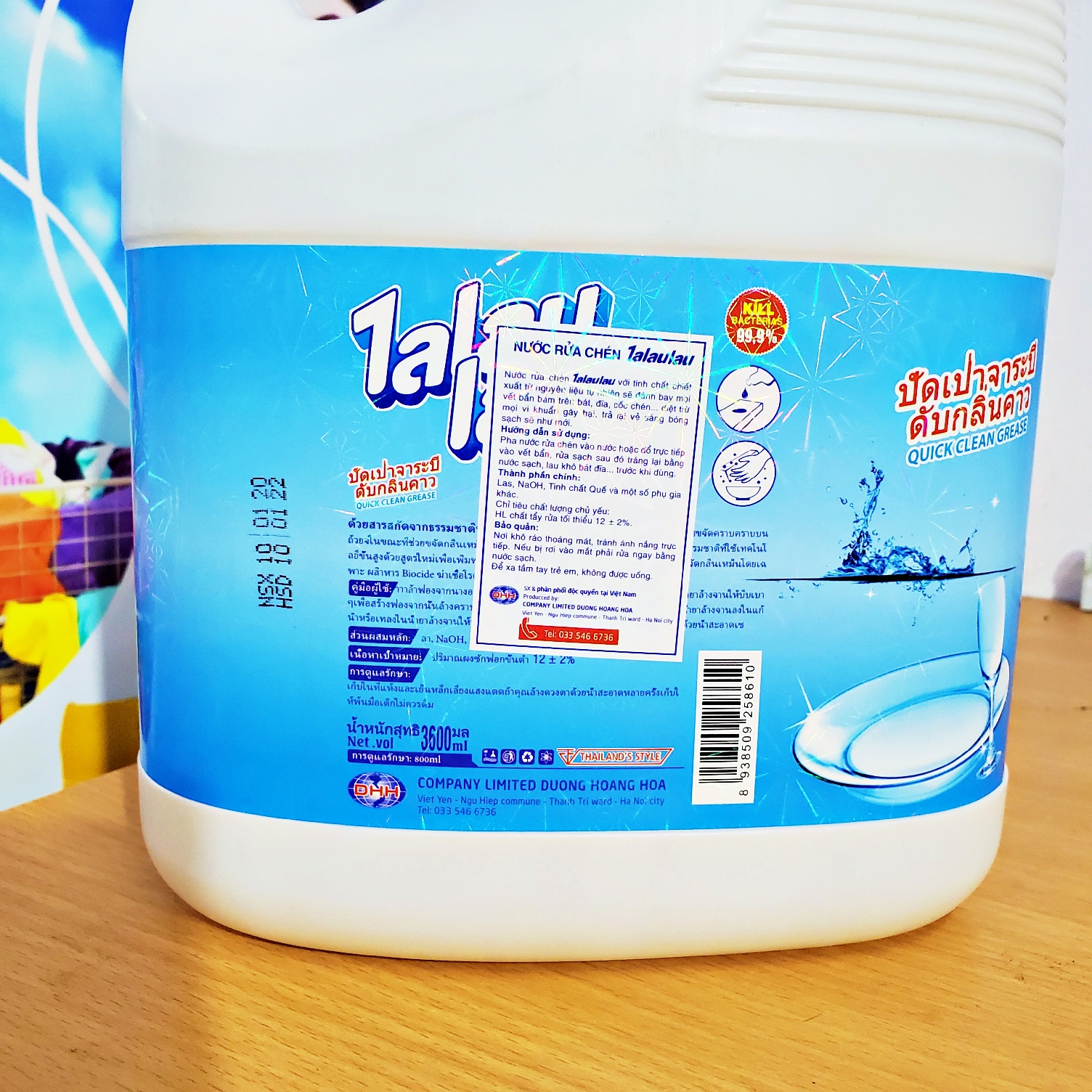 Nước rửa chén không mùi công nghê thái lan-talaulau 3600ml