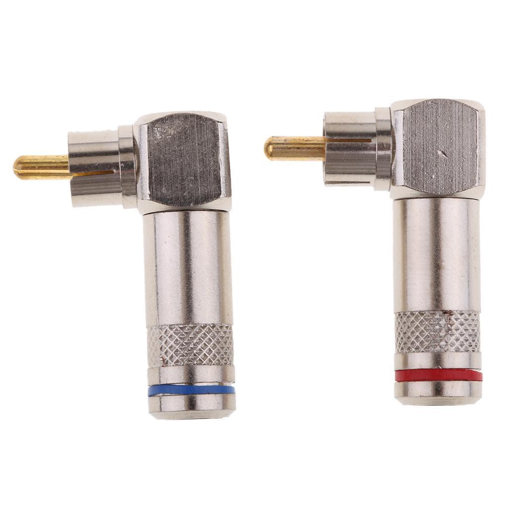 RCA Male to RCA Female L Splitter Gold-Plated Metal Connector