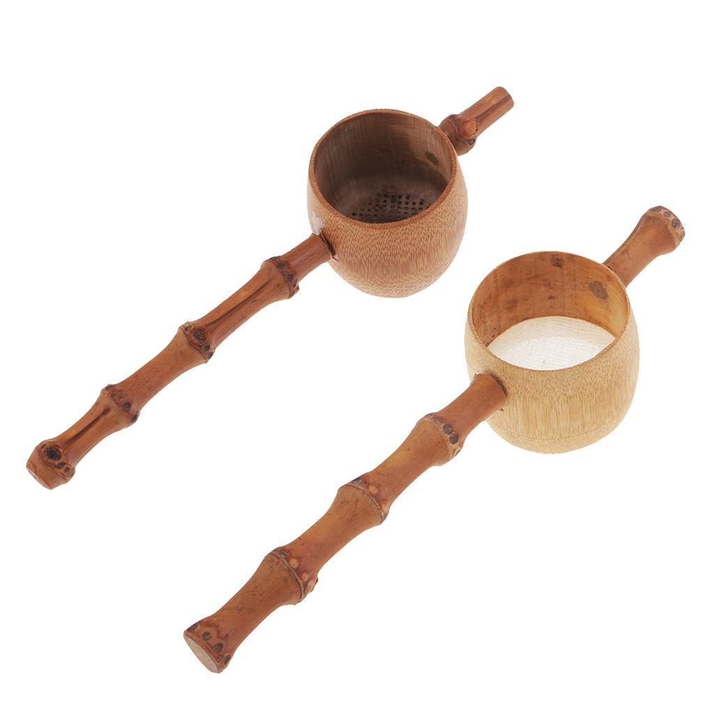 2-3pack Bamboo Tea Strainer Infuser Tea Filter Mesh Spoon Loose Tea Leaf Tea Set