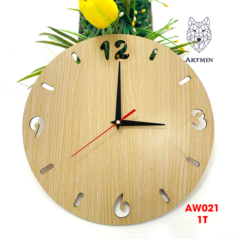 AW021 - Đồng Hồ Gỗ Treo Tường – Décor Trang Trí Vui Nhộn