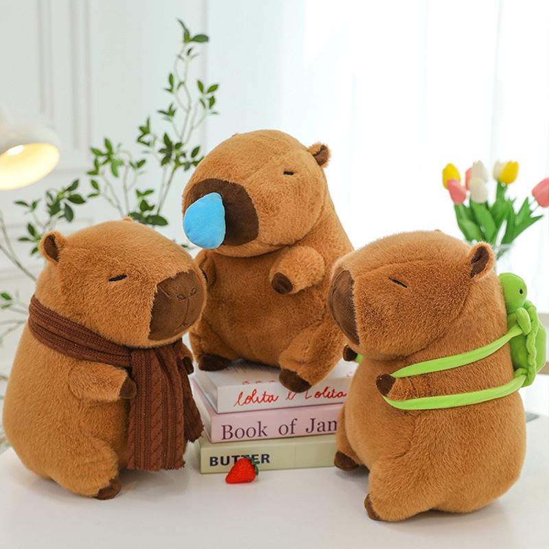 Đồ Chơi Gấu Bông Capybara Rút Mũi Chuột Lang Mang Balo Rùa Capybara Chảy Mũi Hot Trend Thú Nhồi Bông