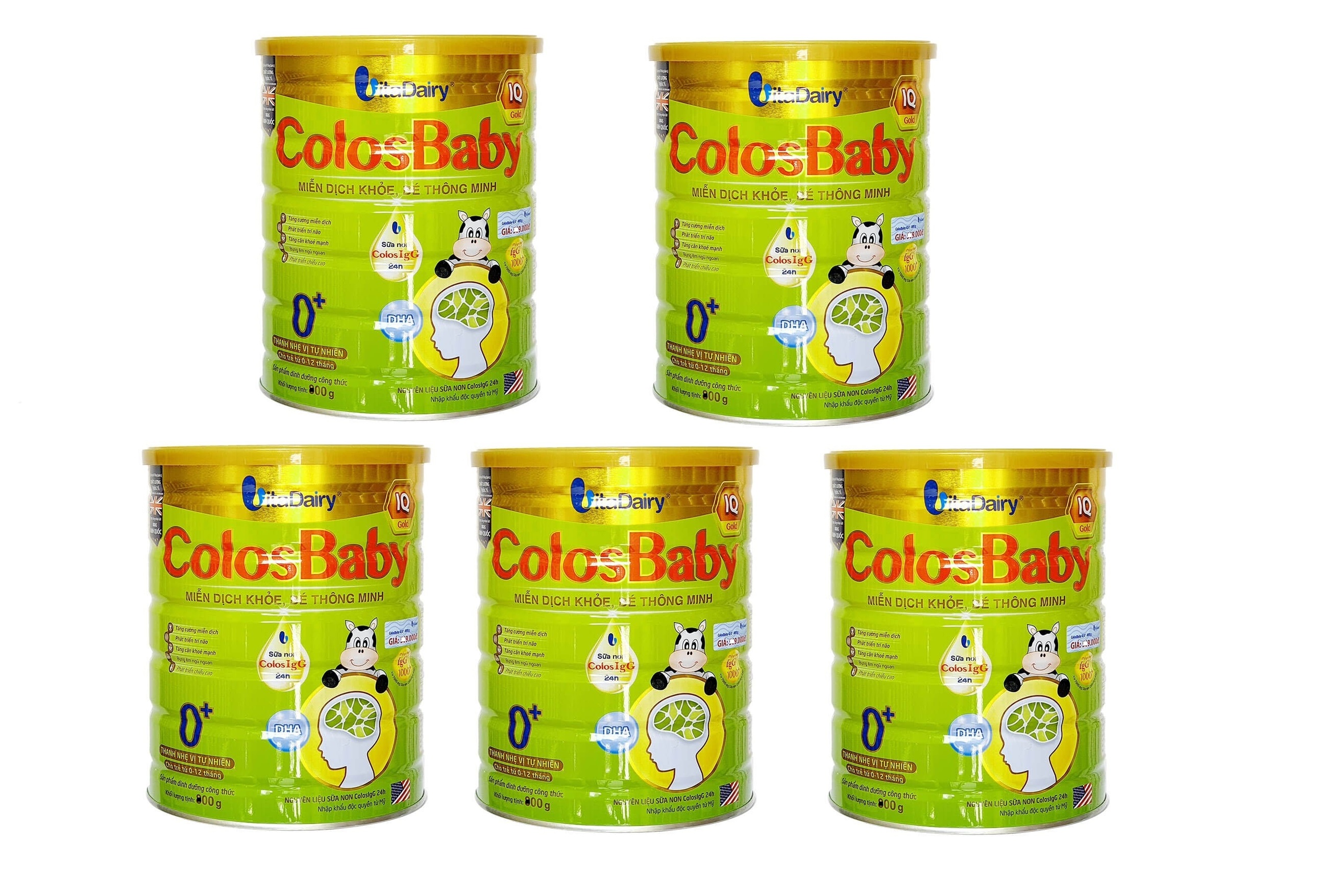 Combo 5 lon Sản Phẩm Dinh Dưỡng Công Thức ColosBaby IQ 0+ lon 800g