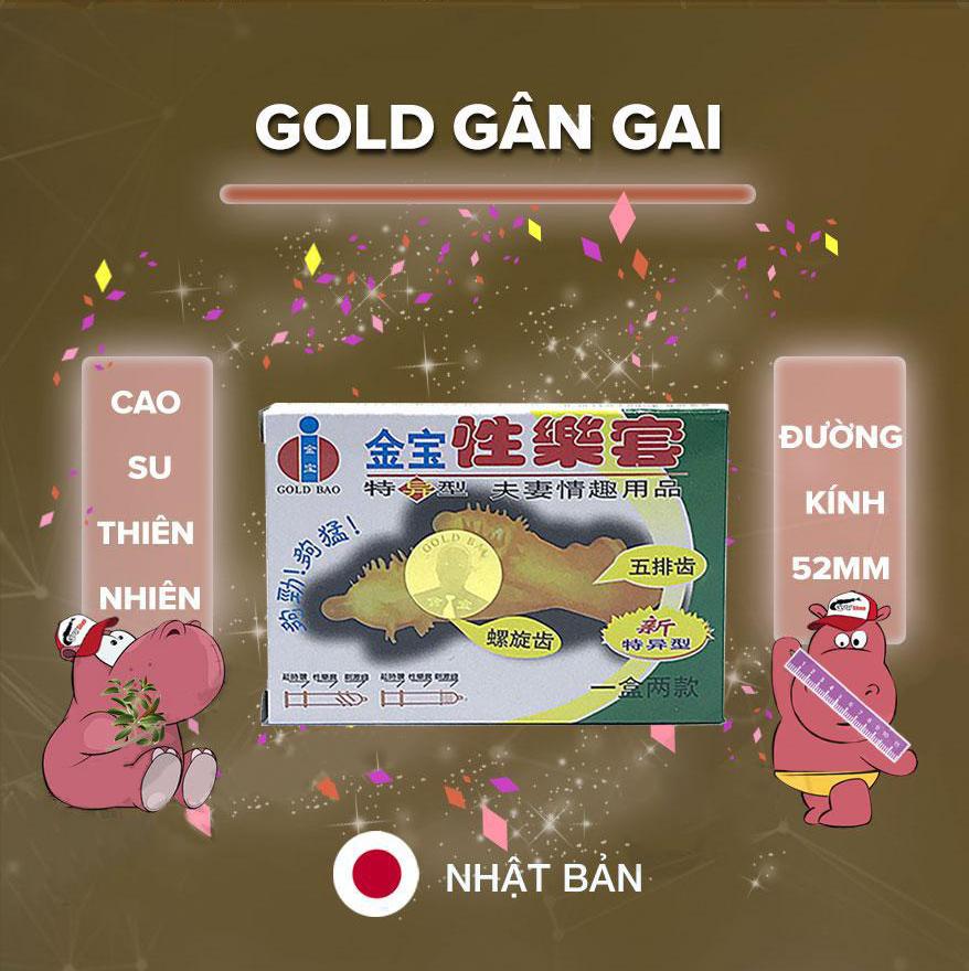 [Hộp 2 cái] Bao cao su Gold - Gai và bi