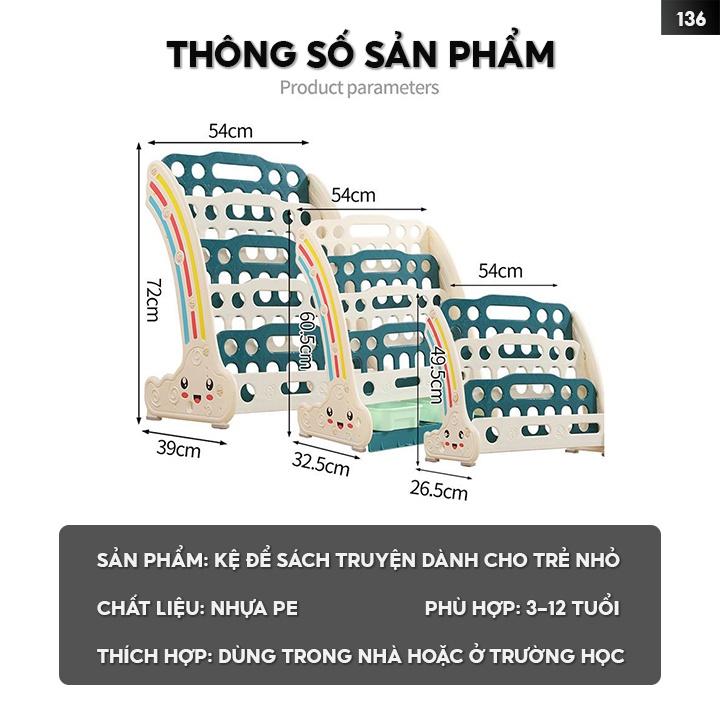 Kệ Để Sách Truyện Bằng Nhựa Dành Cho Trẻ Em Loại 3 Tầng 136