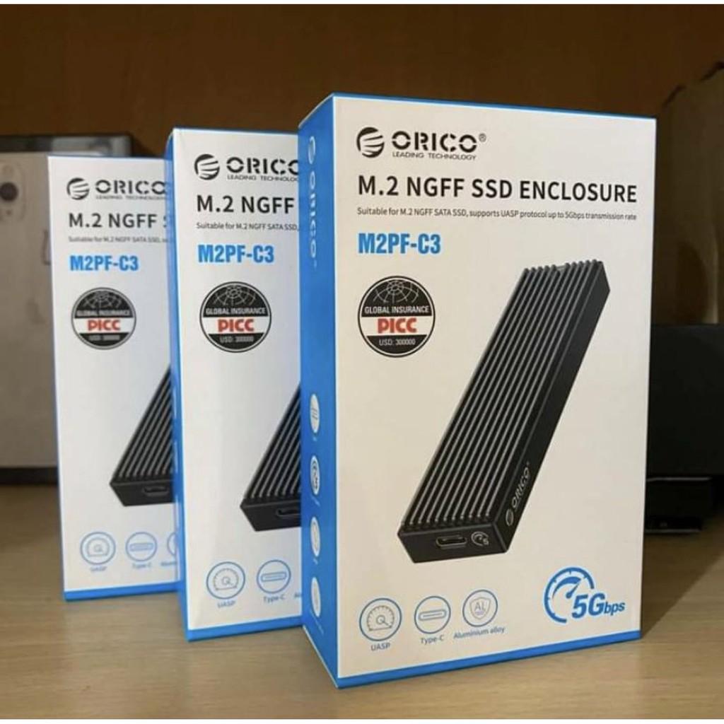 Box M2 SSD + TÚI CHỐNG SỐC M2 ORICO M2PF Type C USB 3.1 Tản Nhiệt Nhôm