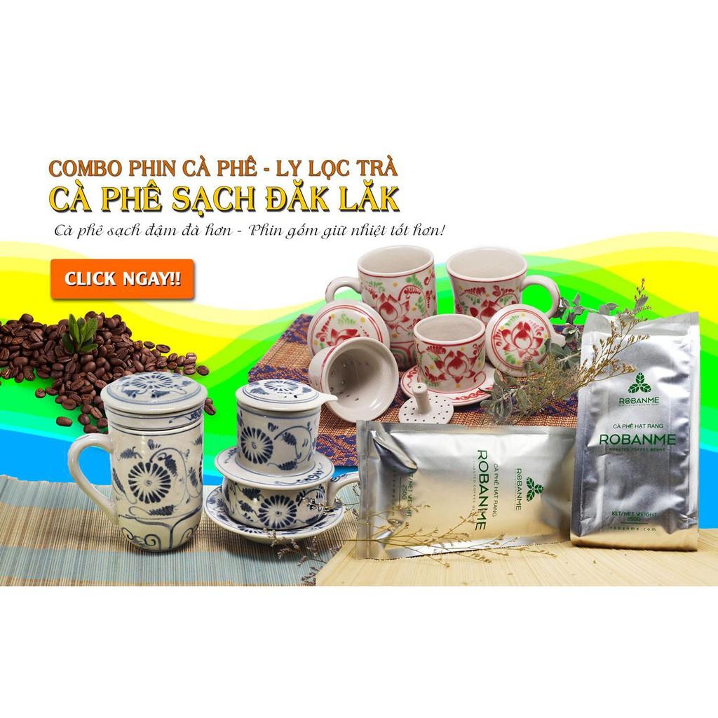 Phin cà phê gốm Bát Tràng Mỹ Nghệ Việt cá Có Dĩa Lót MNV-CFT003