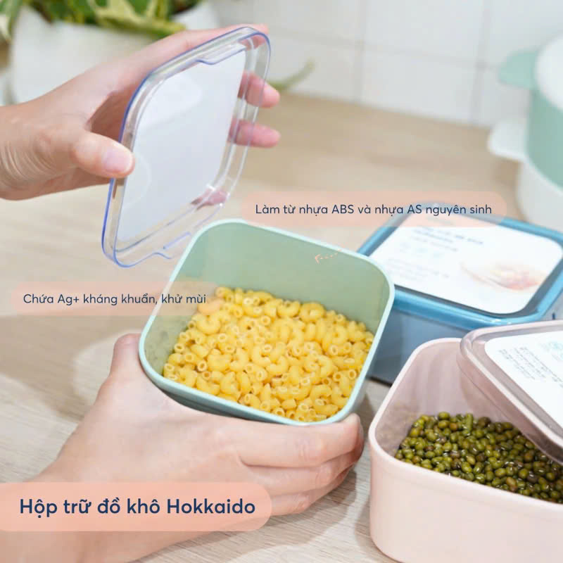 Hộp trữ đồ khô Hokkaido - an toàn vệ sinh thực phẩm, kháng khuẩn khử mùi, an toàn cho sức khỏe