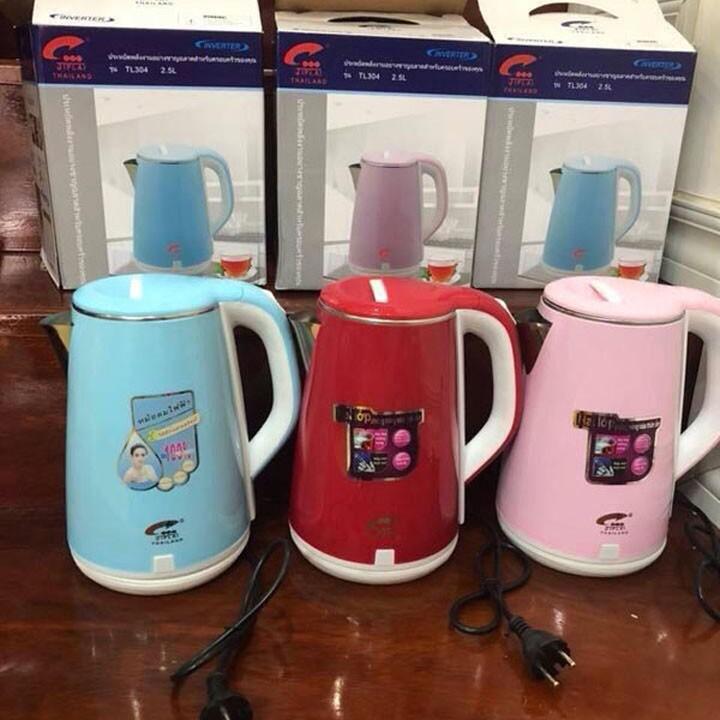 (tiện dụng)Ấm siêu tốc 2 lớp JipLai Thái Lan 2.5L