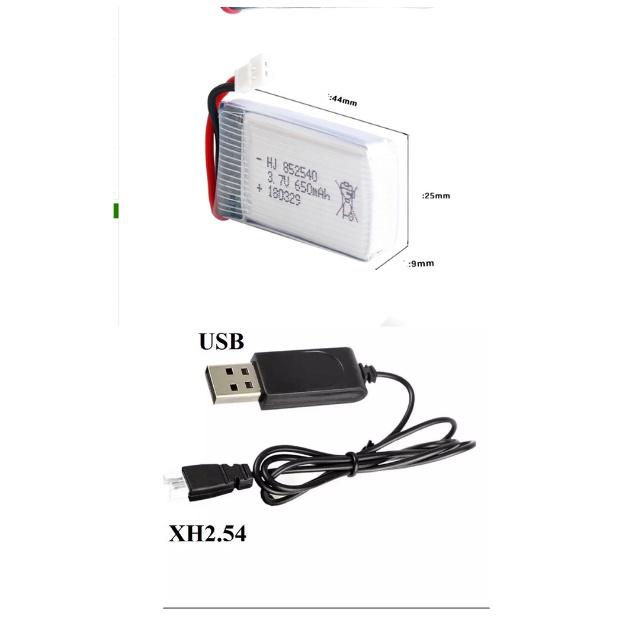 Pin và sạc usb 3.7v 650mah Pin sạc đồ chơi máy bay có mạch bảo vệ giá sỉ