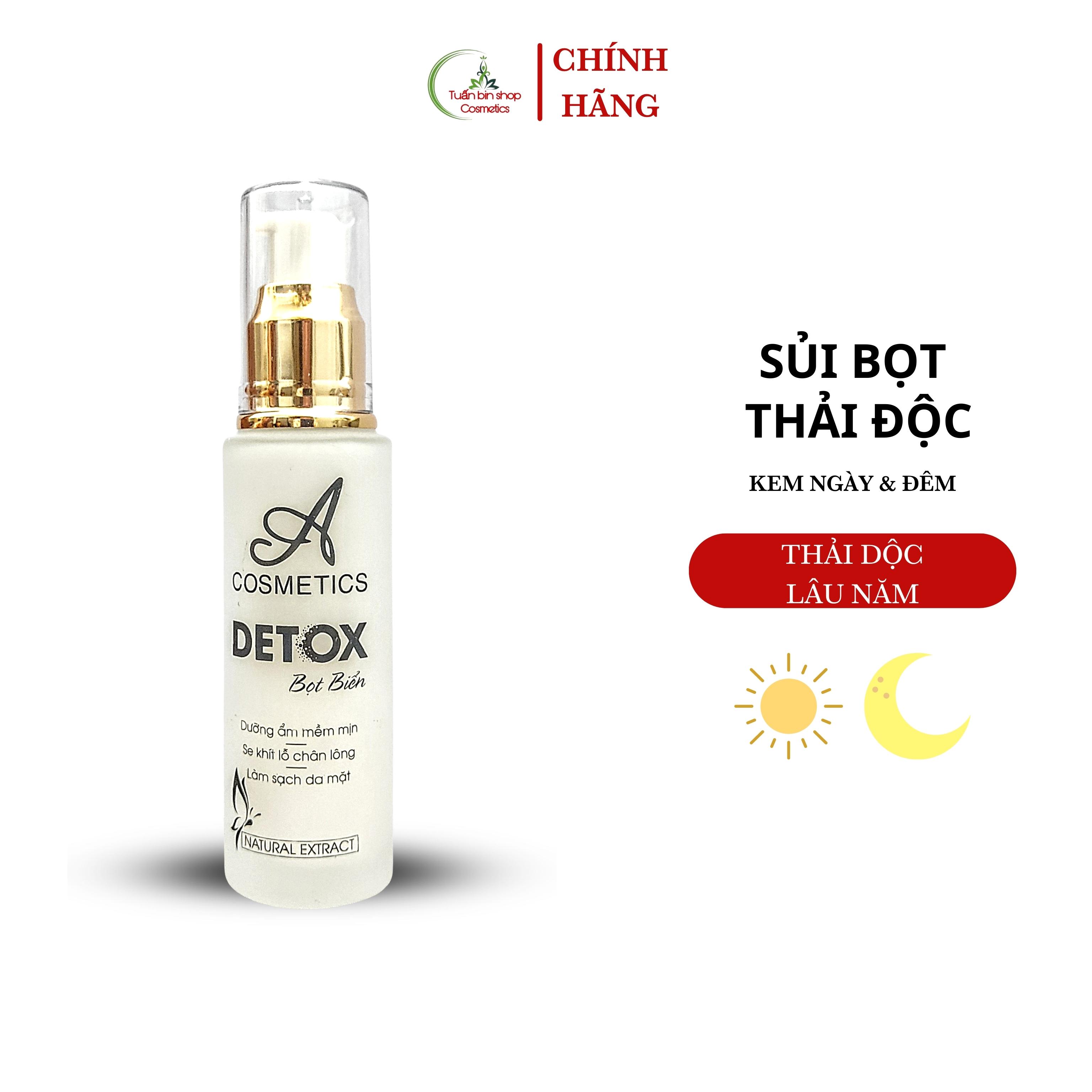 Combo kem giảm mụn, thải độc da, kiềm dầu Acosmetics, kem giảm mụn siêu tốc, detox bọt biển, sữa rửa mặt trà xanh x2 220g