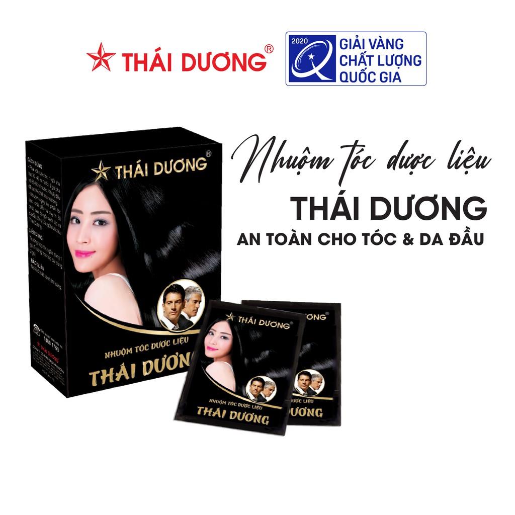 Bột nhuộm tóc dược liệu màu đen Sao Thái Dương hộp 5 gói