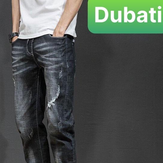 QUẦN JOGGER JEAN NAM ĐEN XÁM CHẤT CO GIÃN WASH TÚM GỐI SÀNH ĐIỆU- DB 0535- DUBATI FASHION