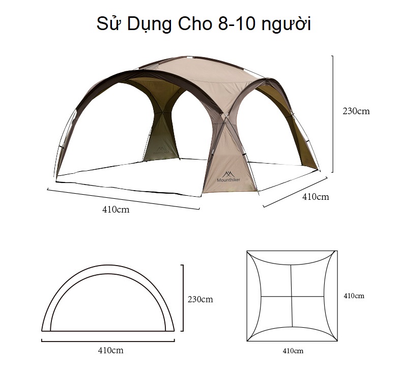 Lều trung tâm, lều cắm trại camping dã ngoại sử dụng cho 8-10 người SZK-381