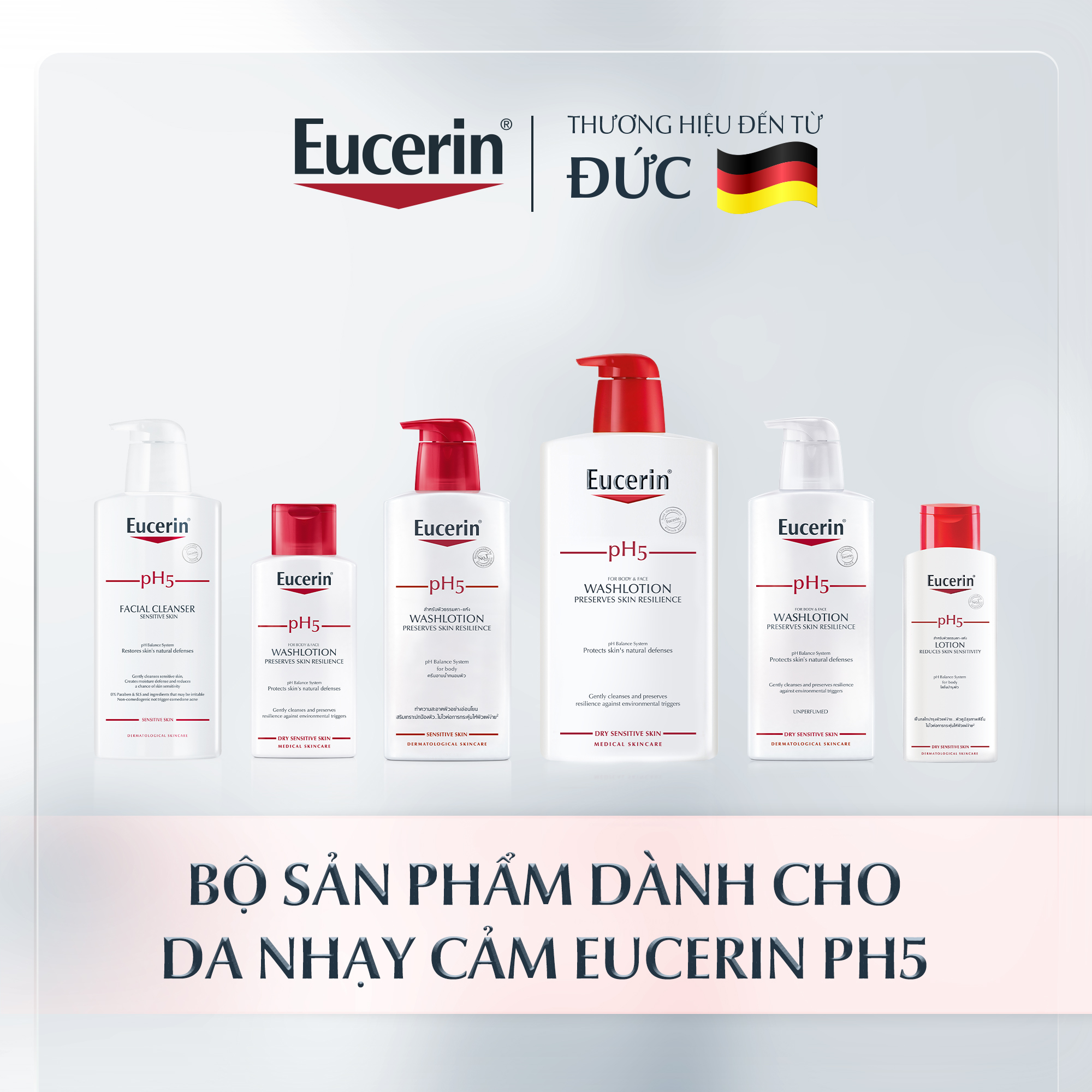 Sữa tắm không mùi cho da nhạy cảm Eucerin pH5 Washlotion Unperfumed 400ml