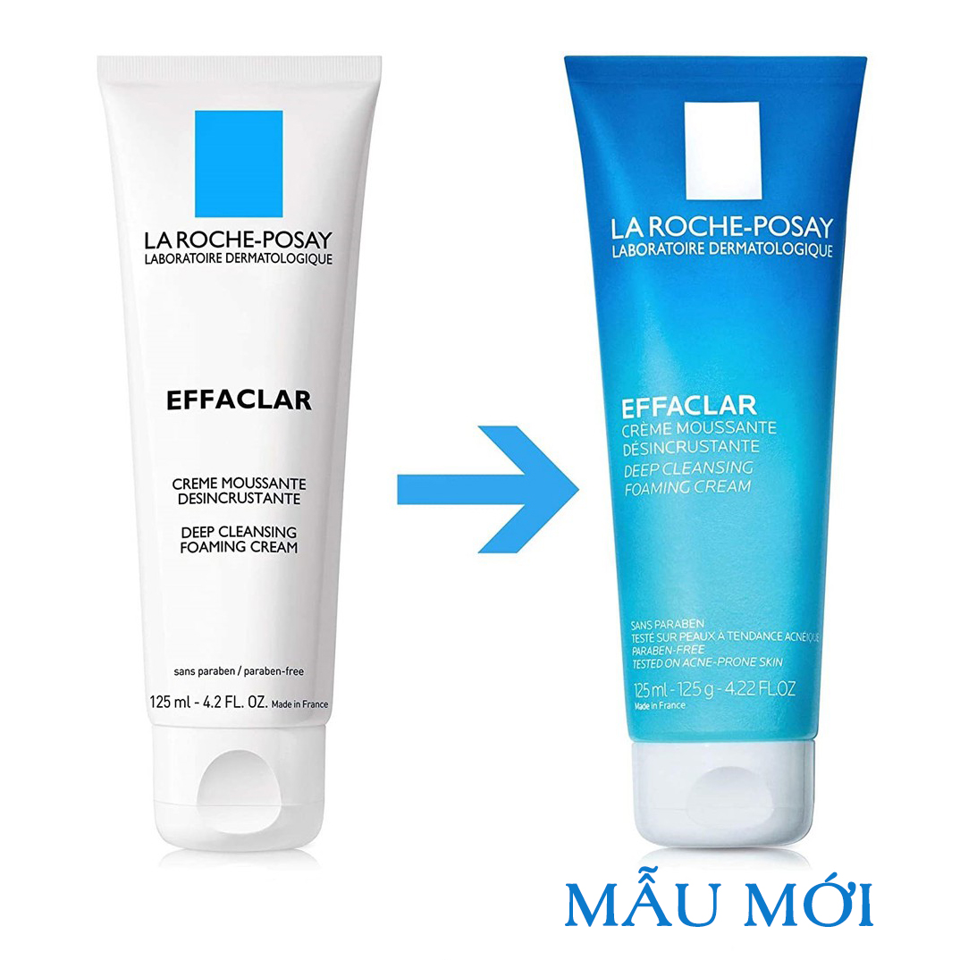 Sữa Rửa Mặt Tạo Bọt Làm Sạch Giúp Làm Sạch Sâu Và Se Khít Lỗ Chân Lông La Roche-Posay Effaclar Deep Cleansing Foaming Cream (125ml) - TẶNG MÓC KHÓA