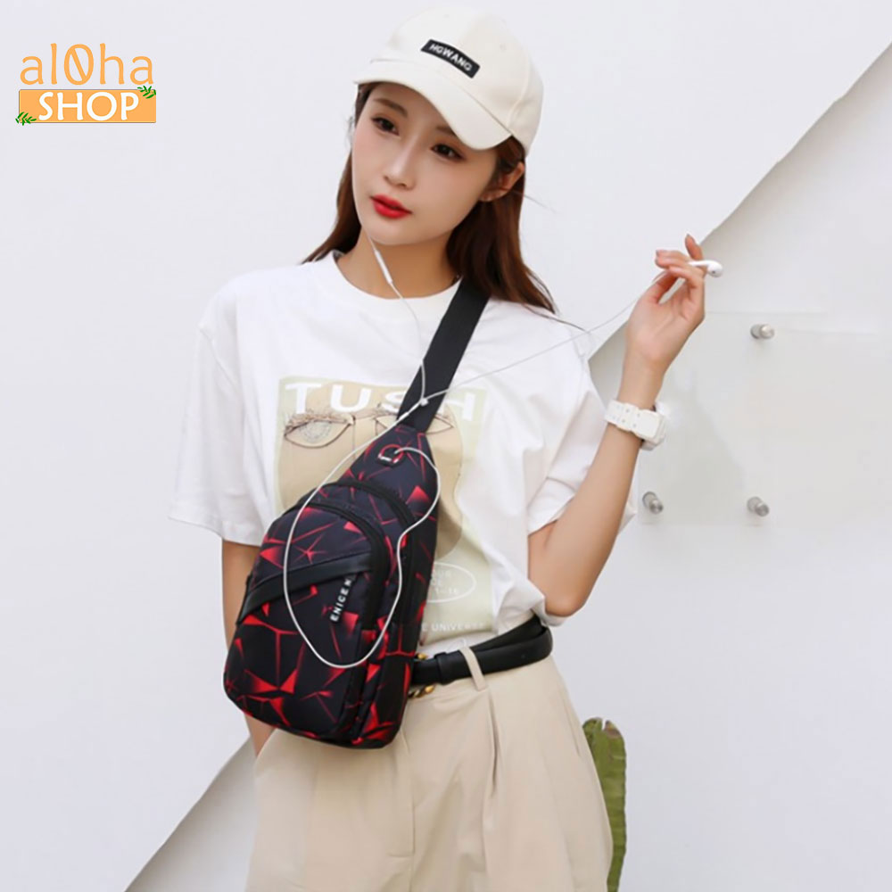 Túi vải Canvas đeo chéo T0166 unisex nam nữ phong cách trẻ trung - al0ha Shop